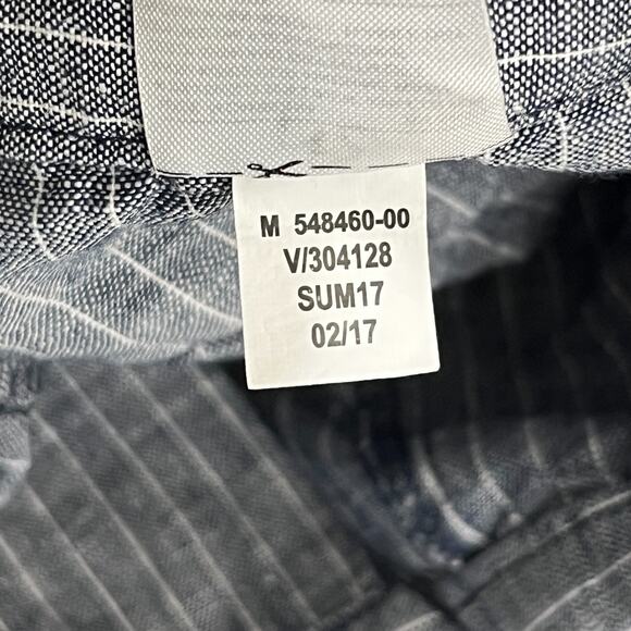 Banana Republic‎ Shorts Womens 2 Gray Pinstripes Chino Linen Mid Rise - Picture 6 of 11